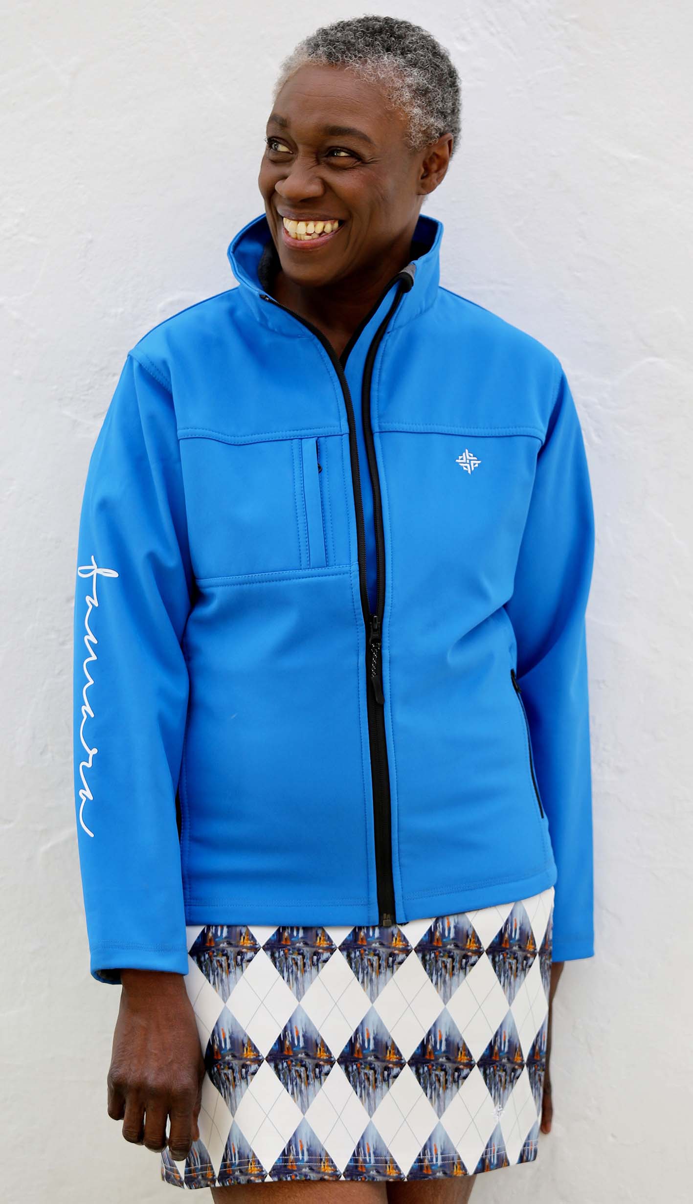 Women's branded Soft Shell Jacket – Azure Blue