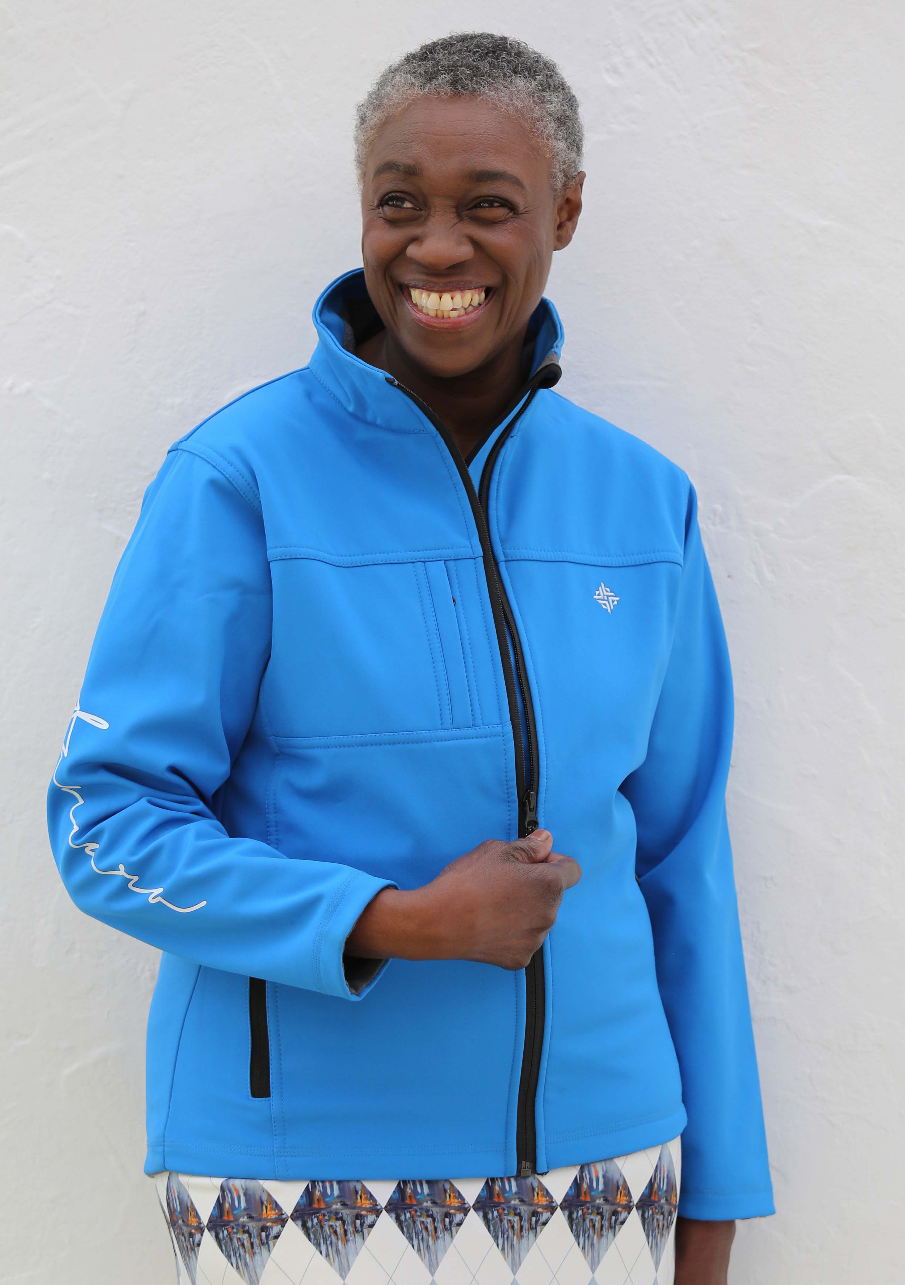 Women's branded Soft Shell Jacket – Azure Blue