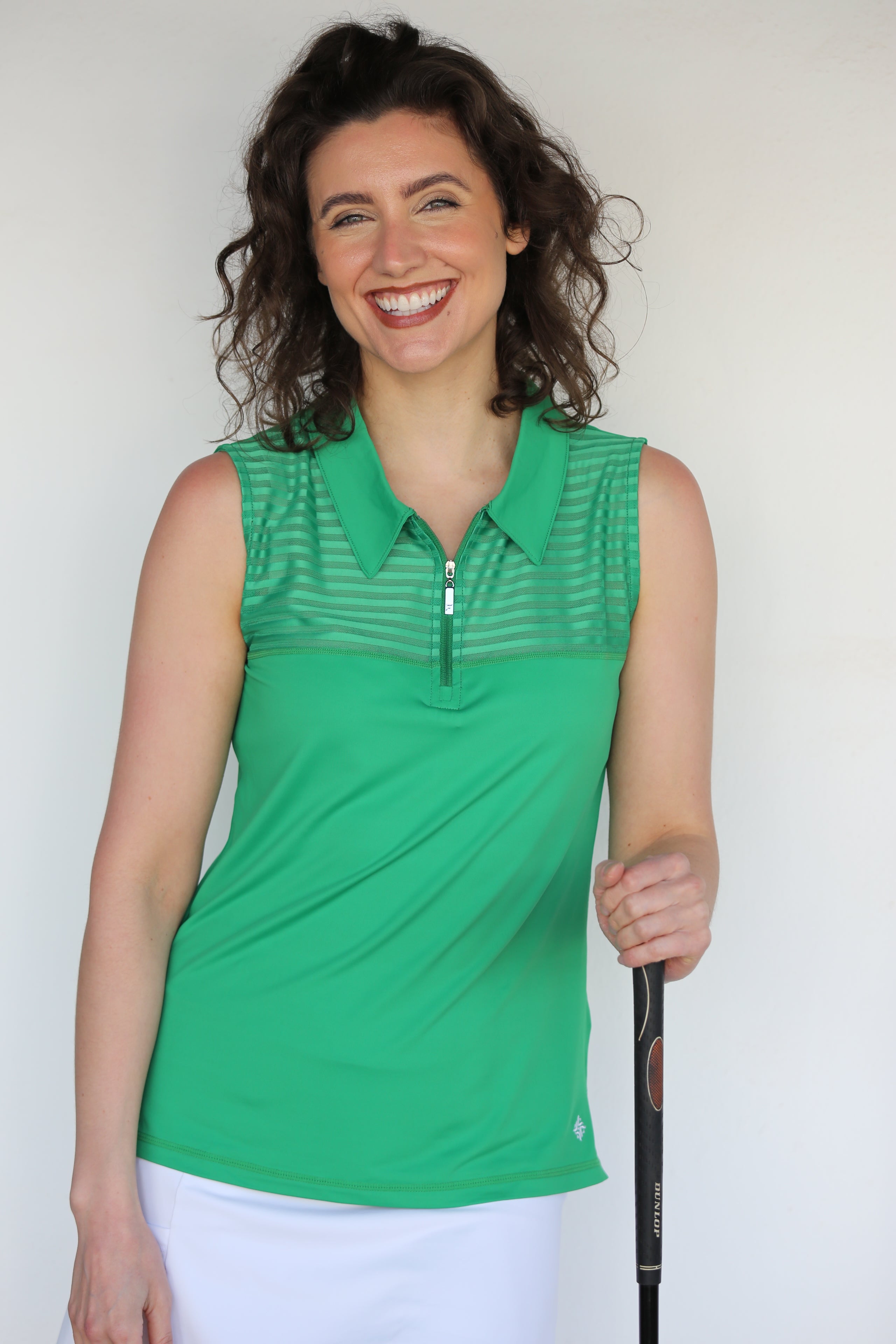 Emerald_sheer_sleeveless_shirt