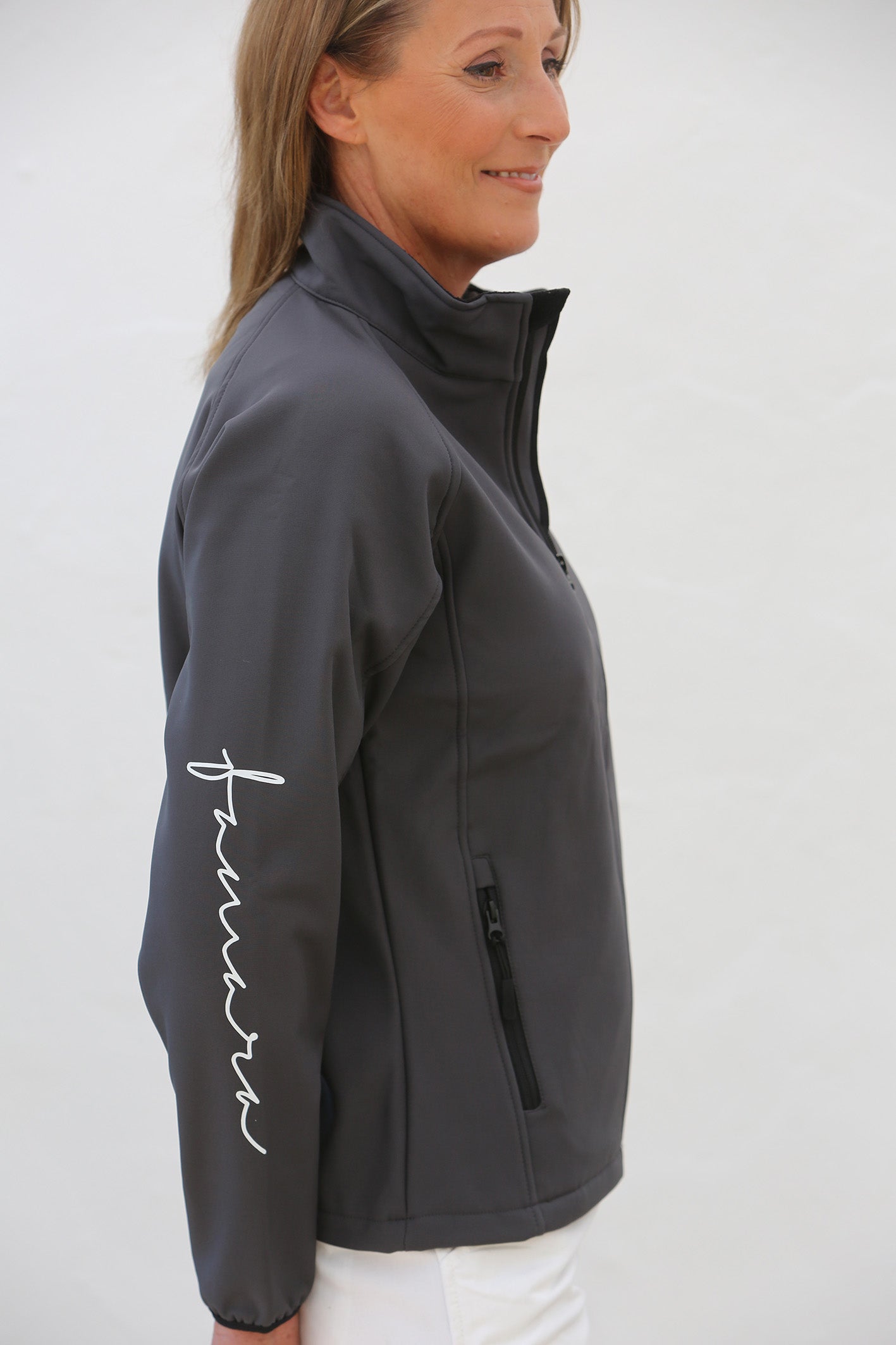Women's Branded Soft Shell Jacket – Charcoal