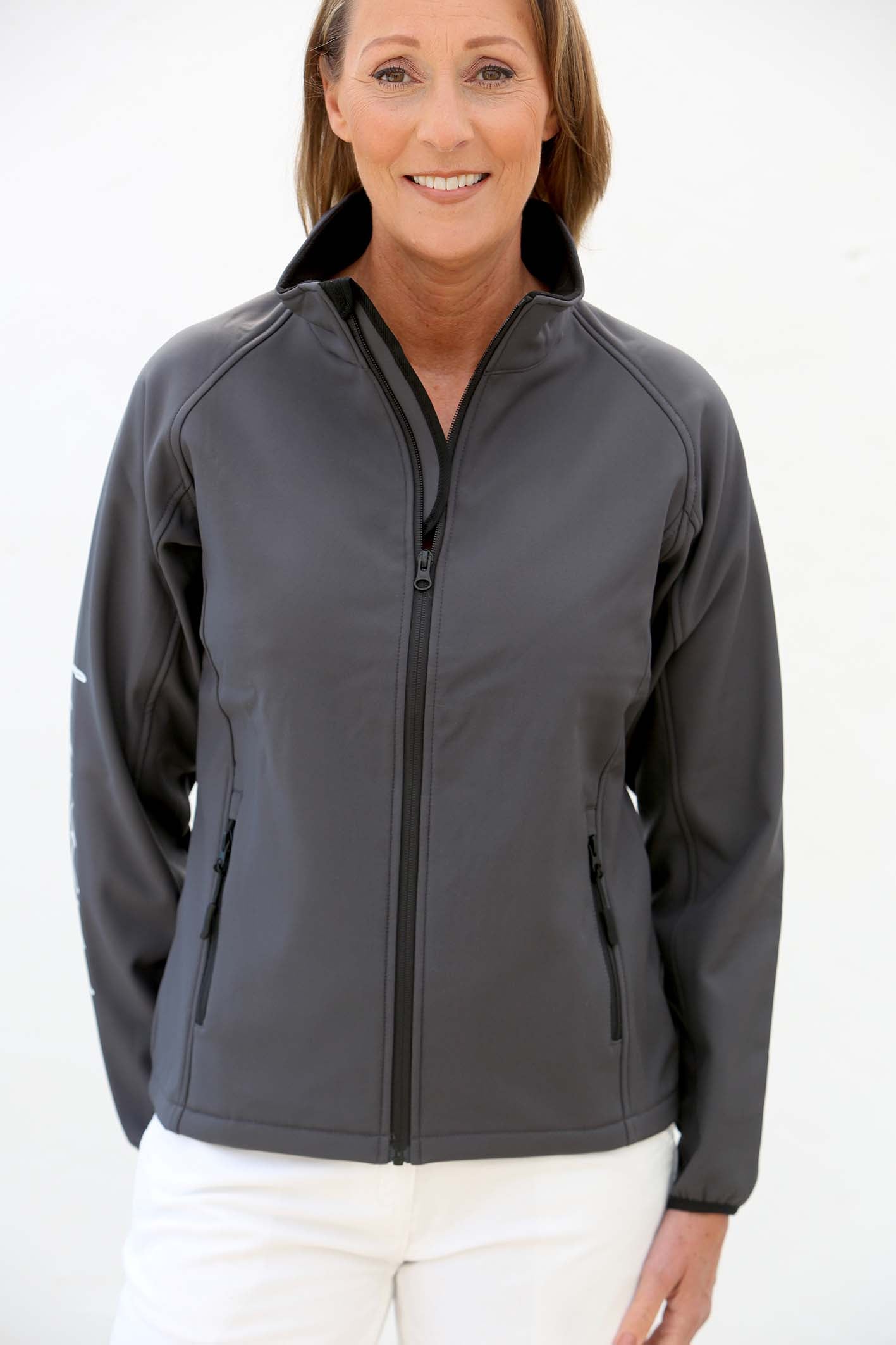 Women's Branded Soft Shell Jacket – Charcoal