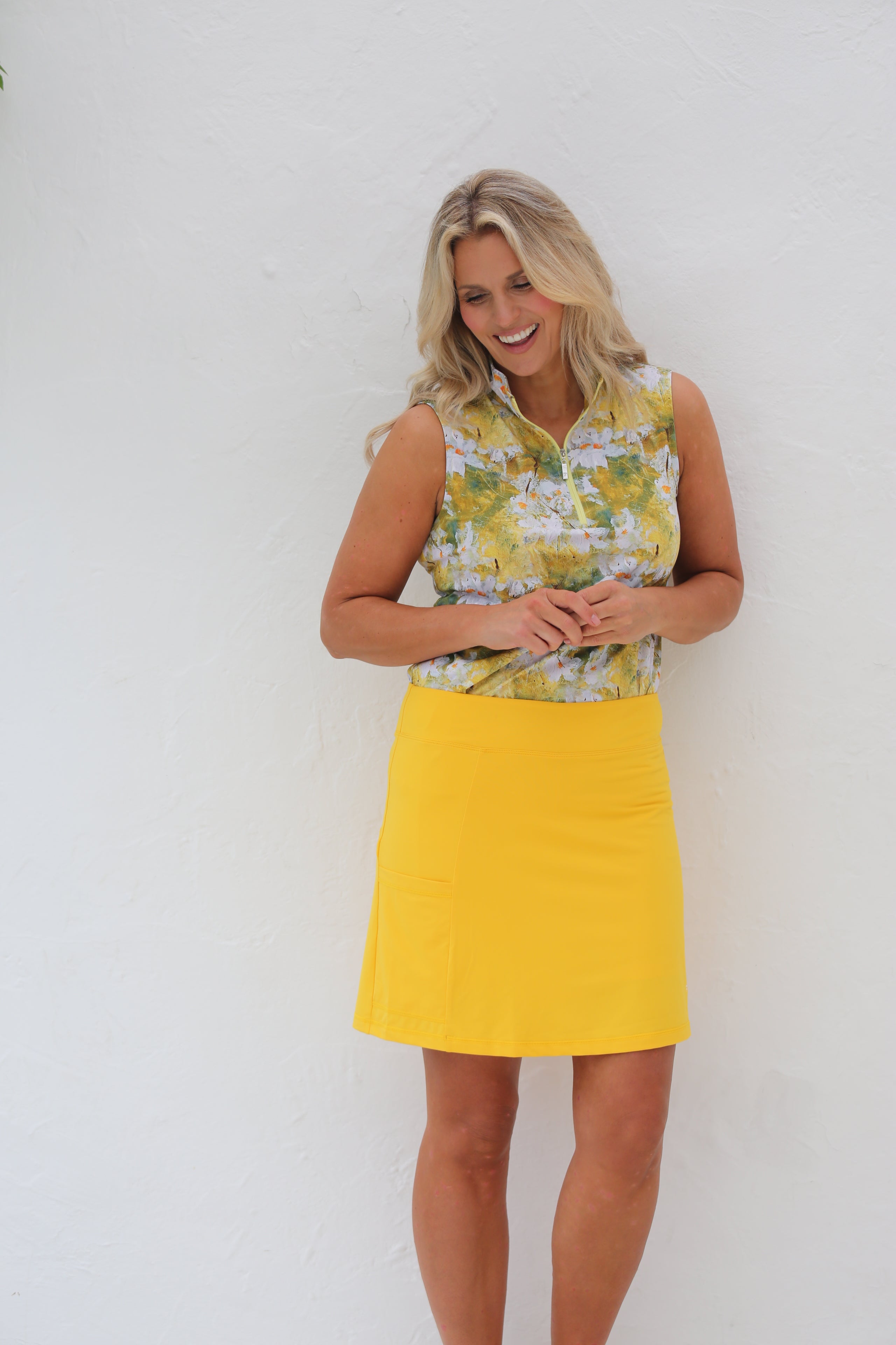Women's Kick Pleat Golf Skort - Marigold