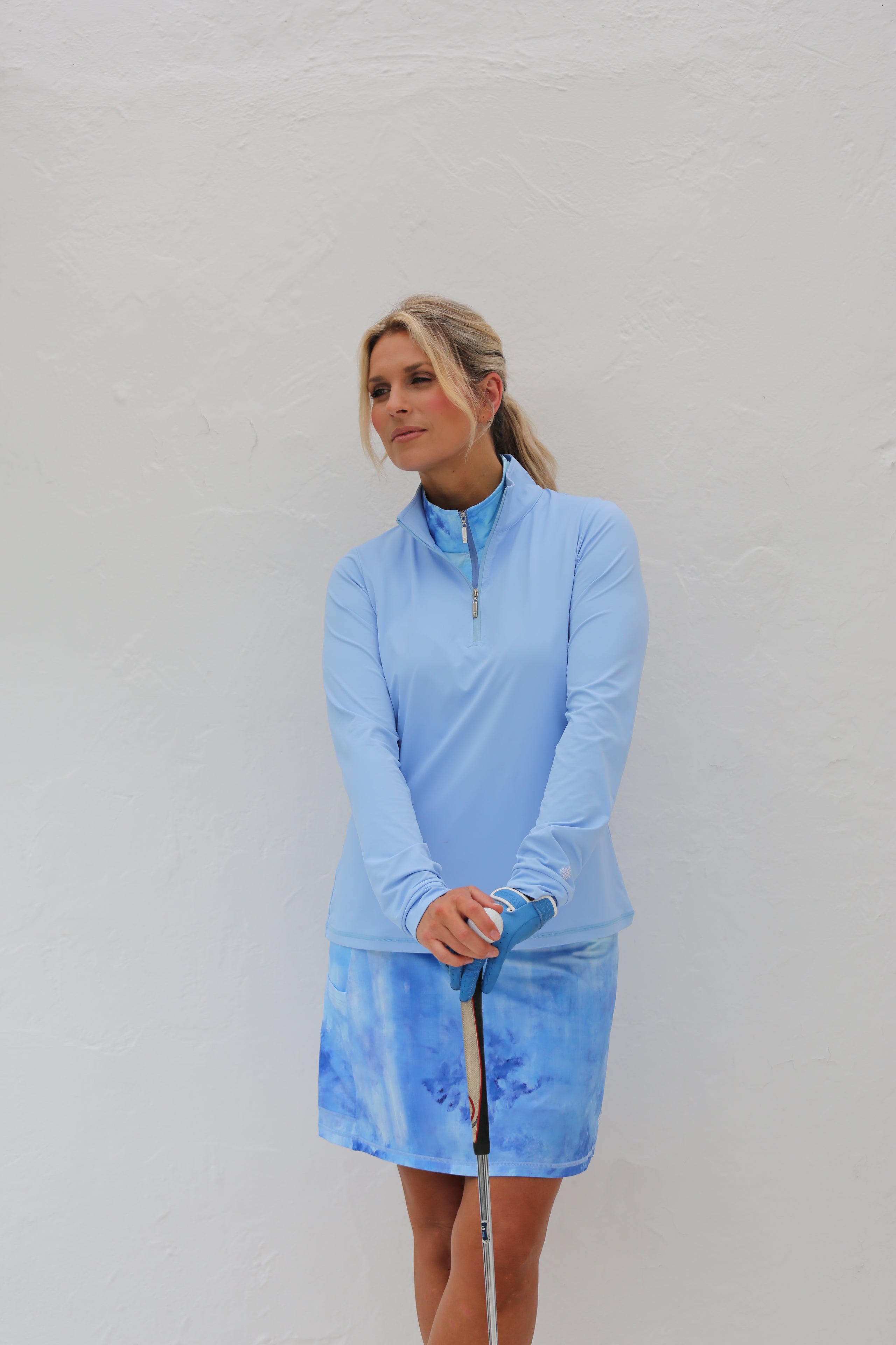 Women's A-Line Art Golf Skort - Periwinkle