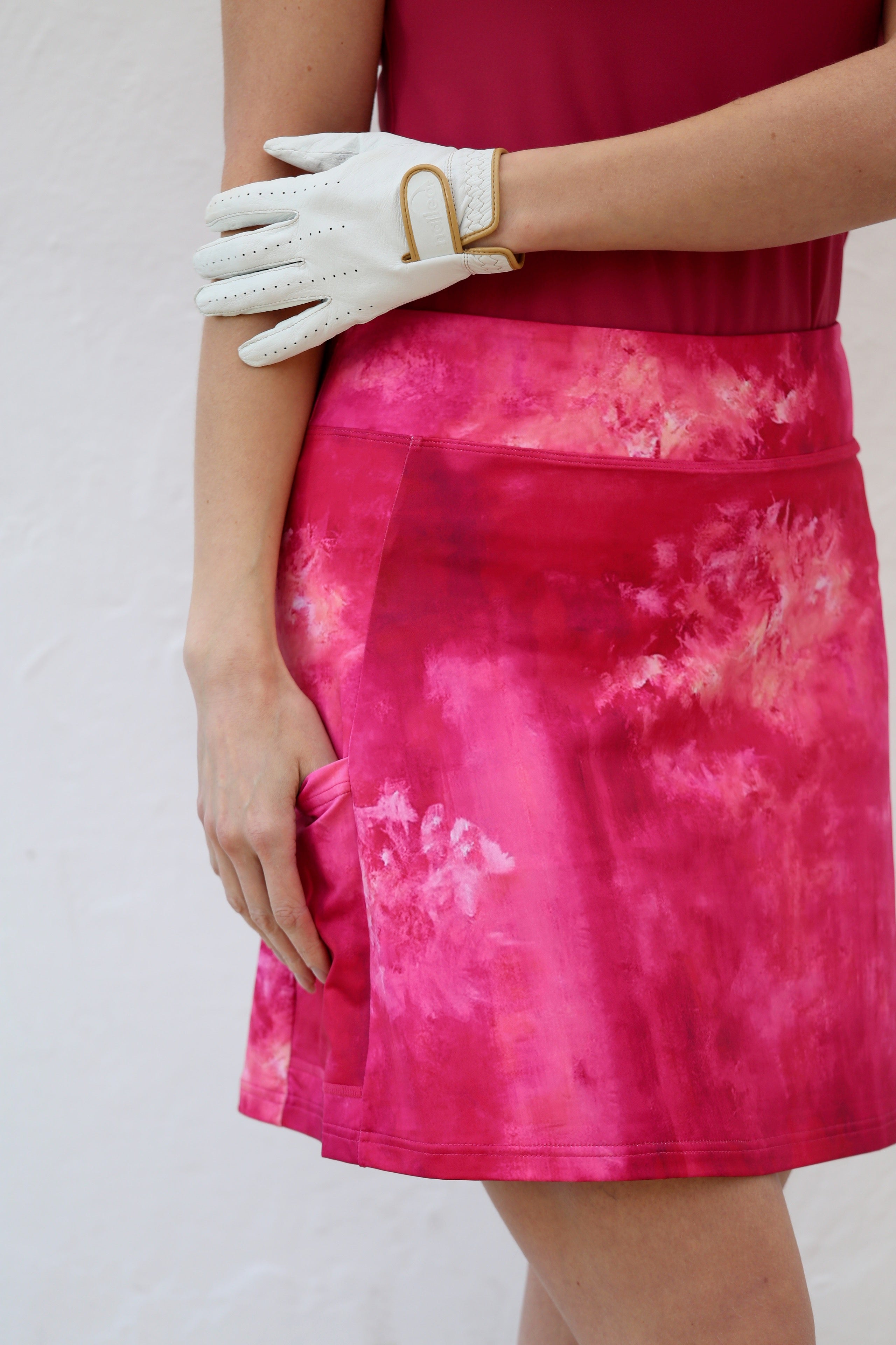 Women's A-Line Art Golf Skort - Peony Bloom