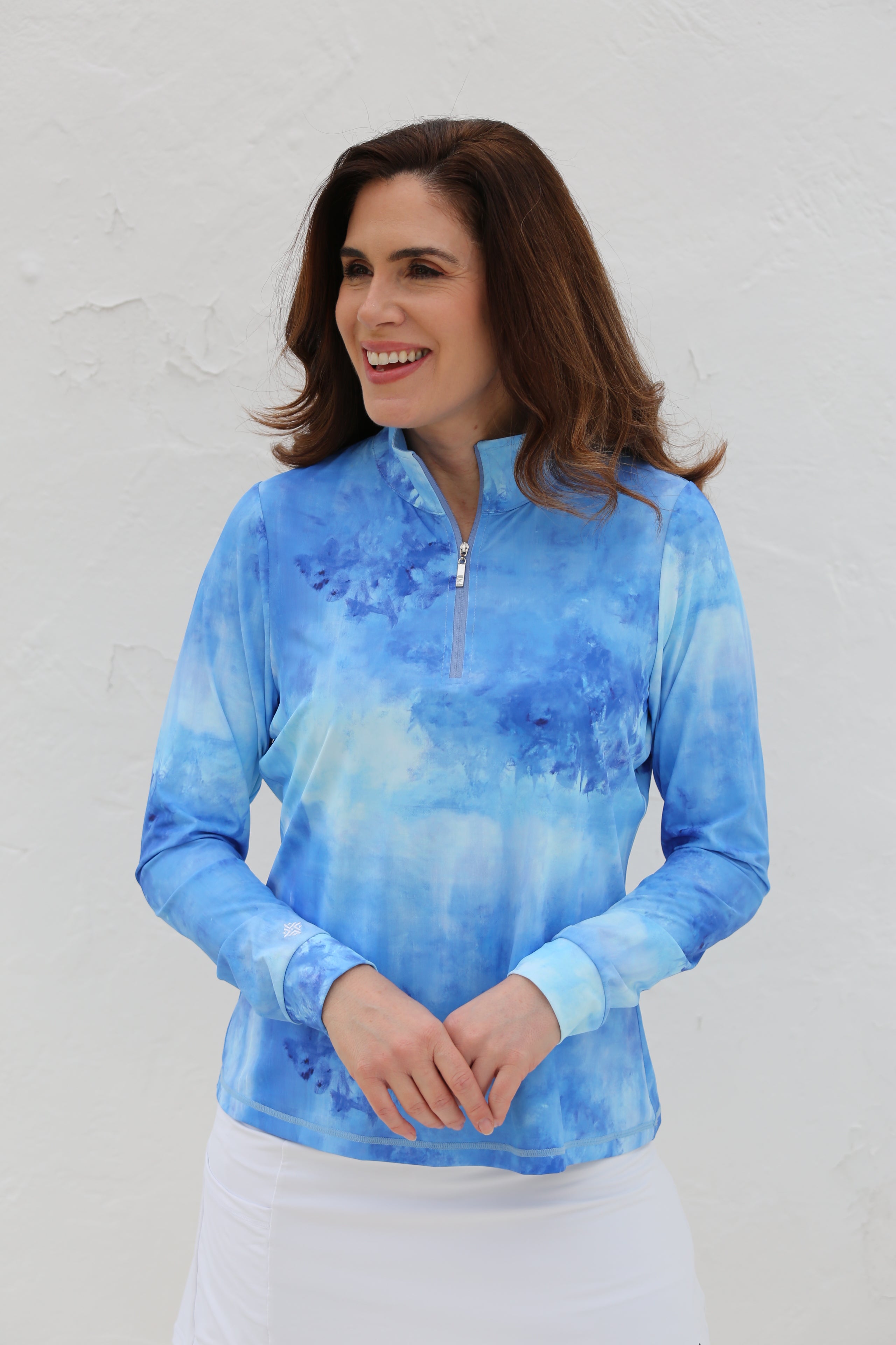 Long Sleeve Golf shirt Periwinkle