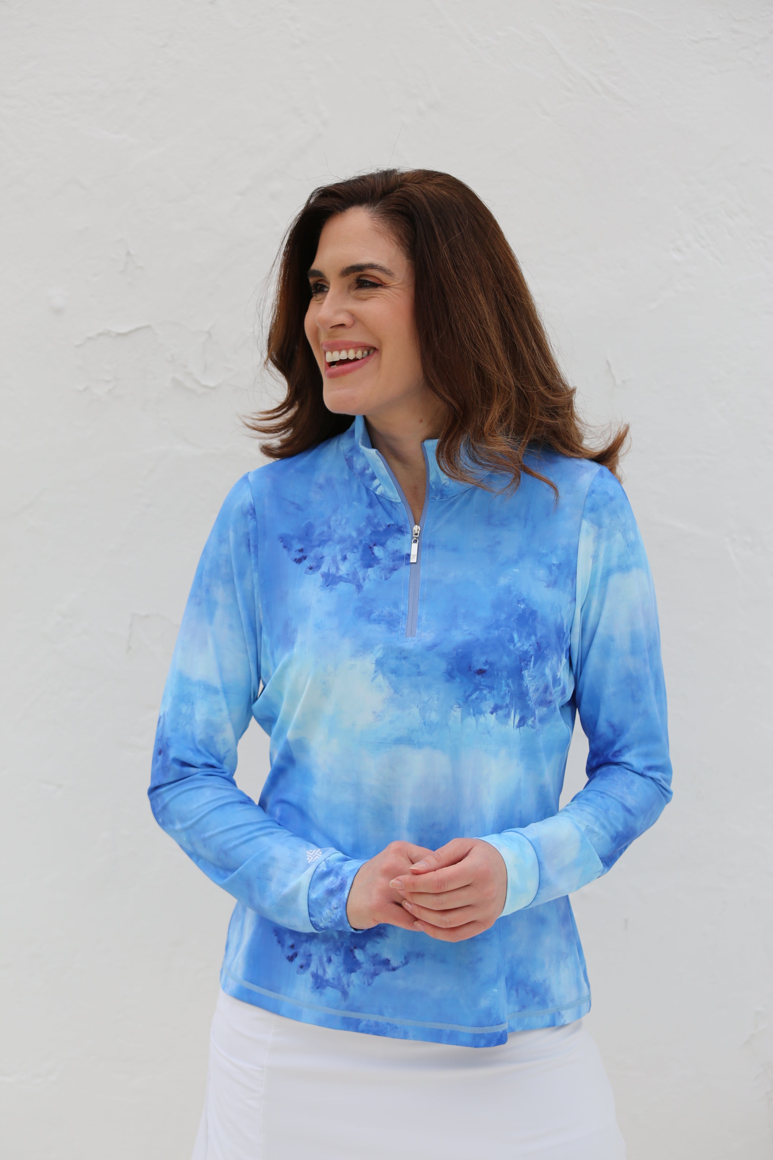 Long Sleeve Golf shirt Periwinkle