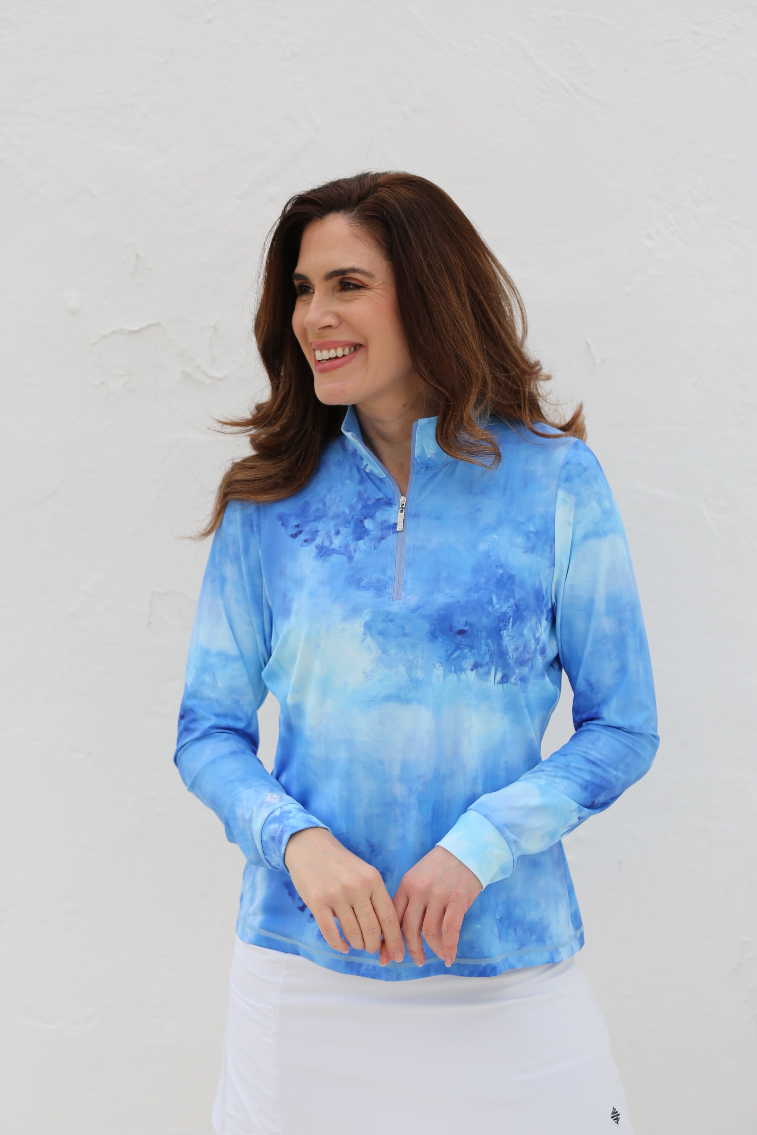 Long Sleeve Golf shirt Periwinkle