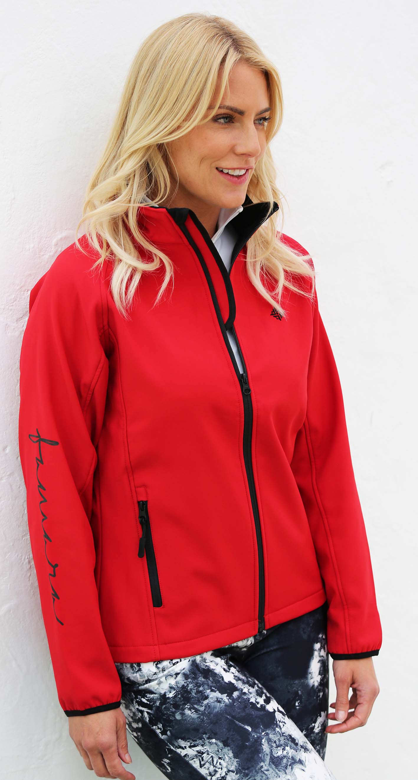 Women's Branded Soft Shell Jacket – Cherry Red