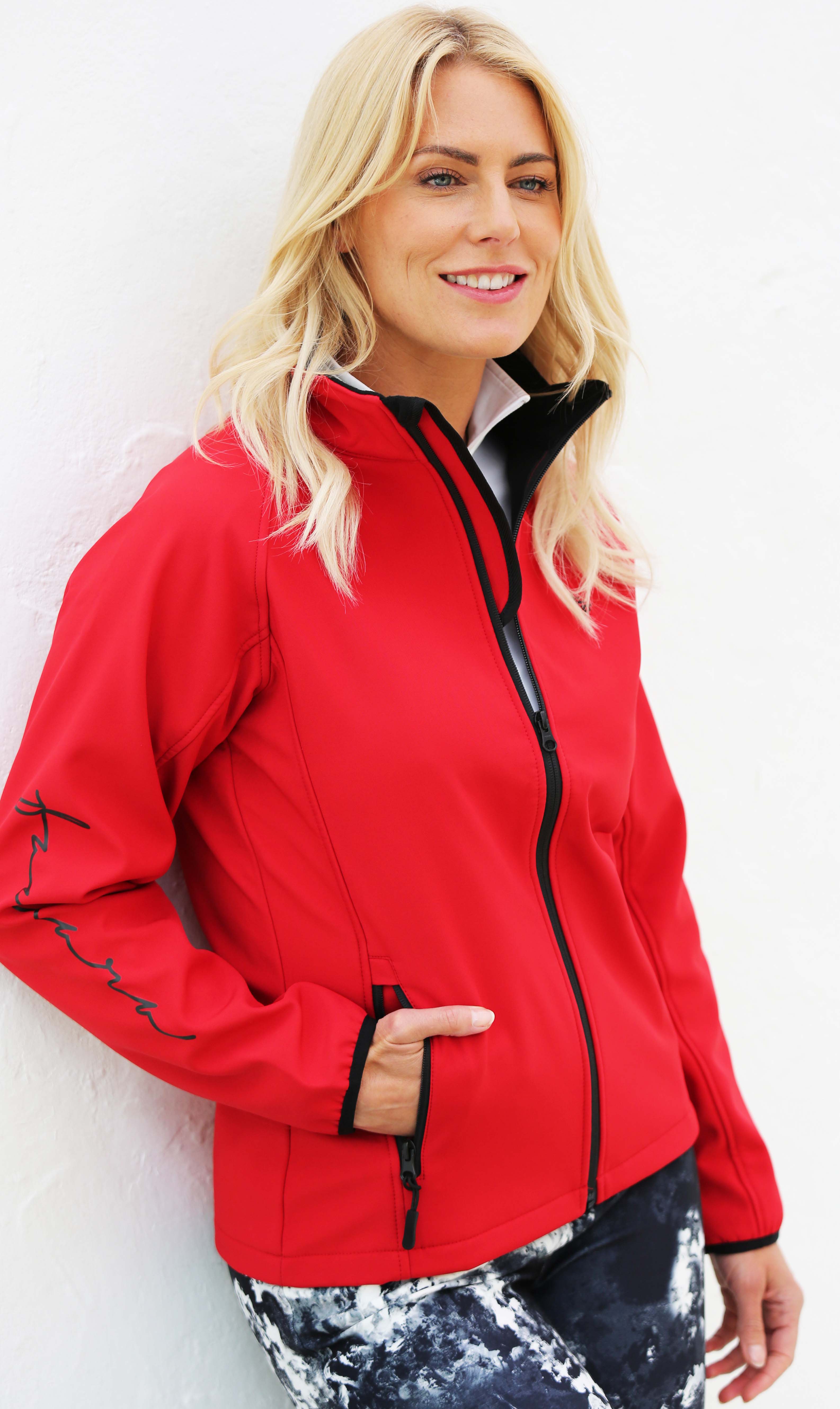 Women's Branded Soft Shell Jacket – Cherry Red