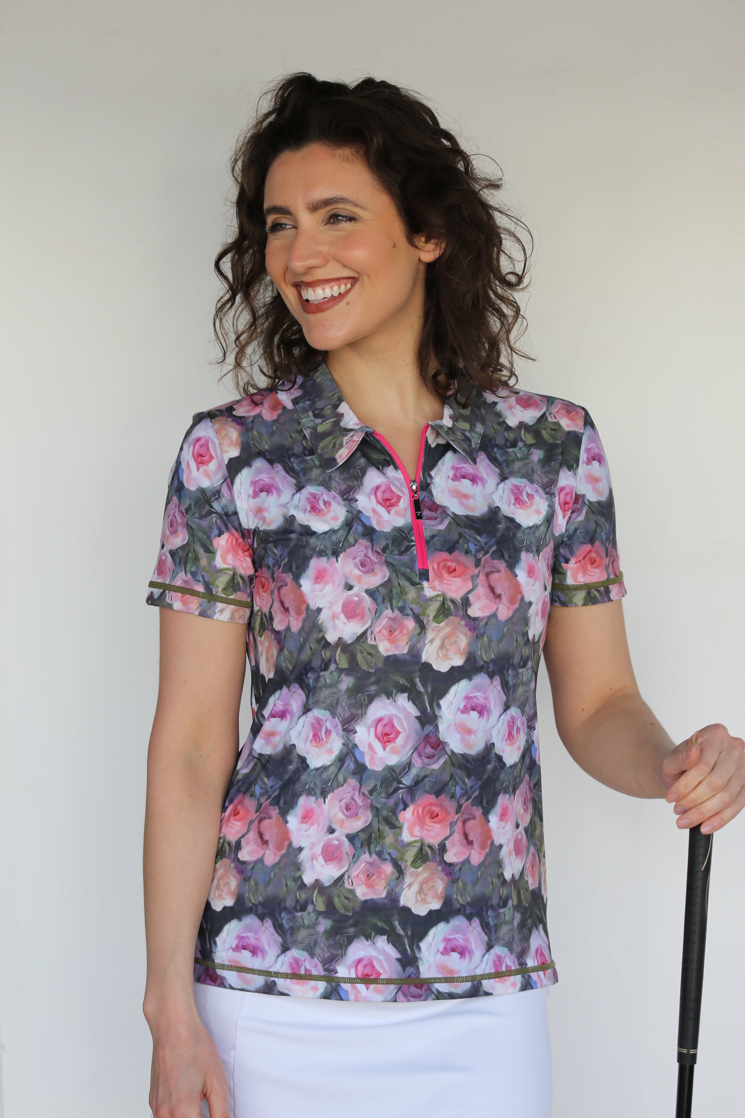 Women's Short Sleeve Golf Polo - Host of Roses