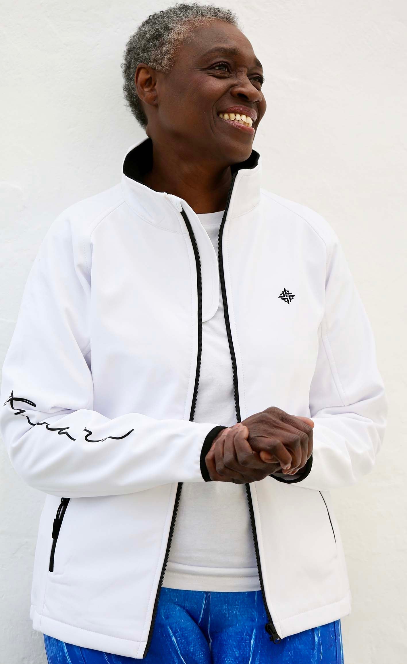 Women's Branded Soft Shell Jacket – White