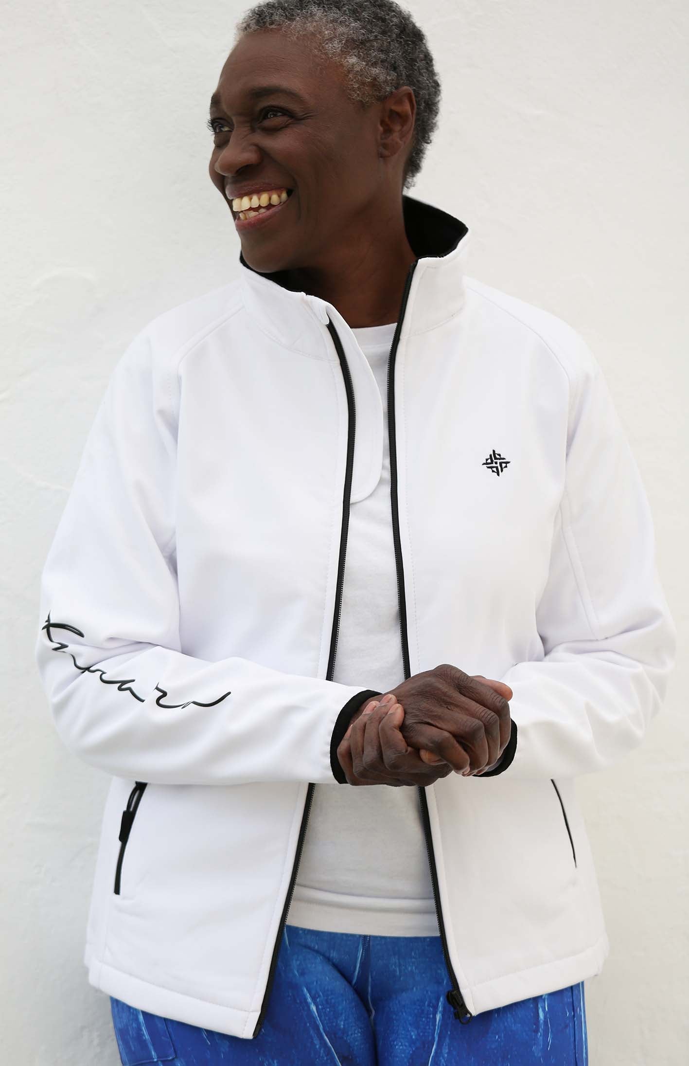 Women's Branded Soft Shell Jacket – White