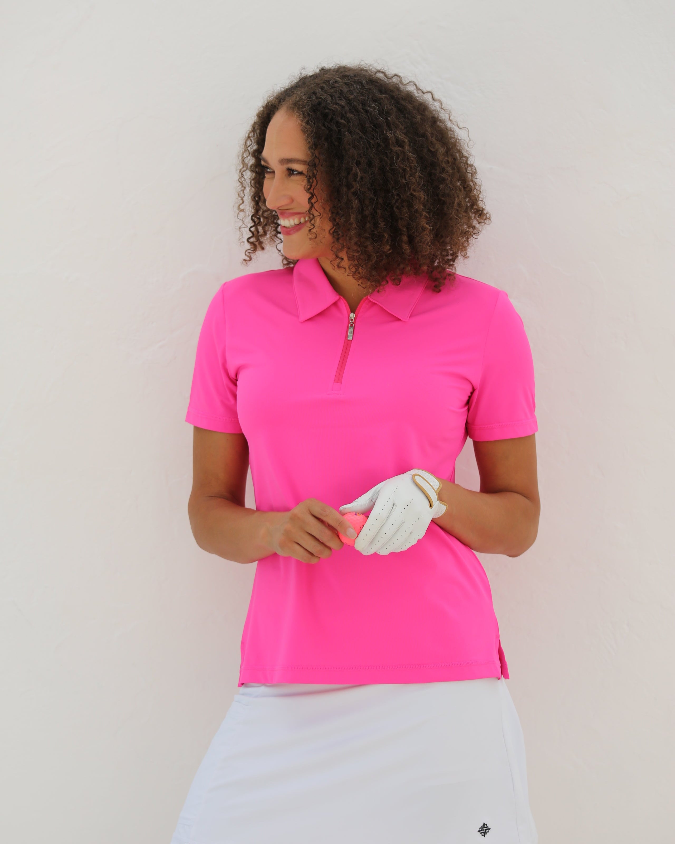 Women's Short Sleeve Golf Polo Shirt – Hot Pink