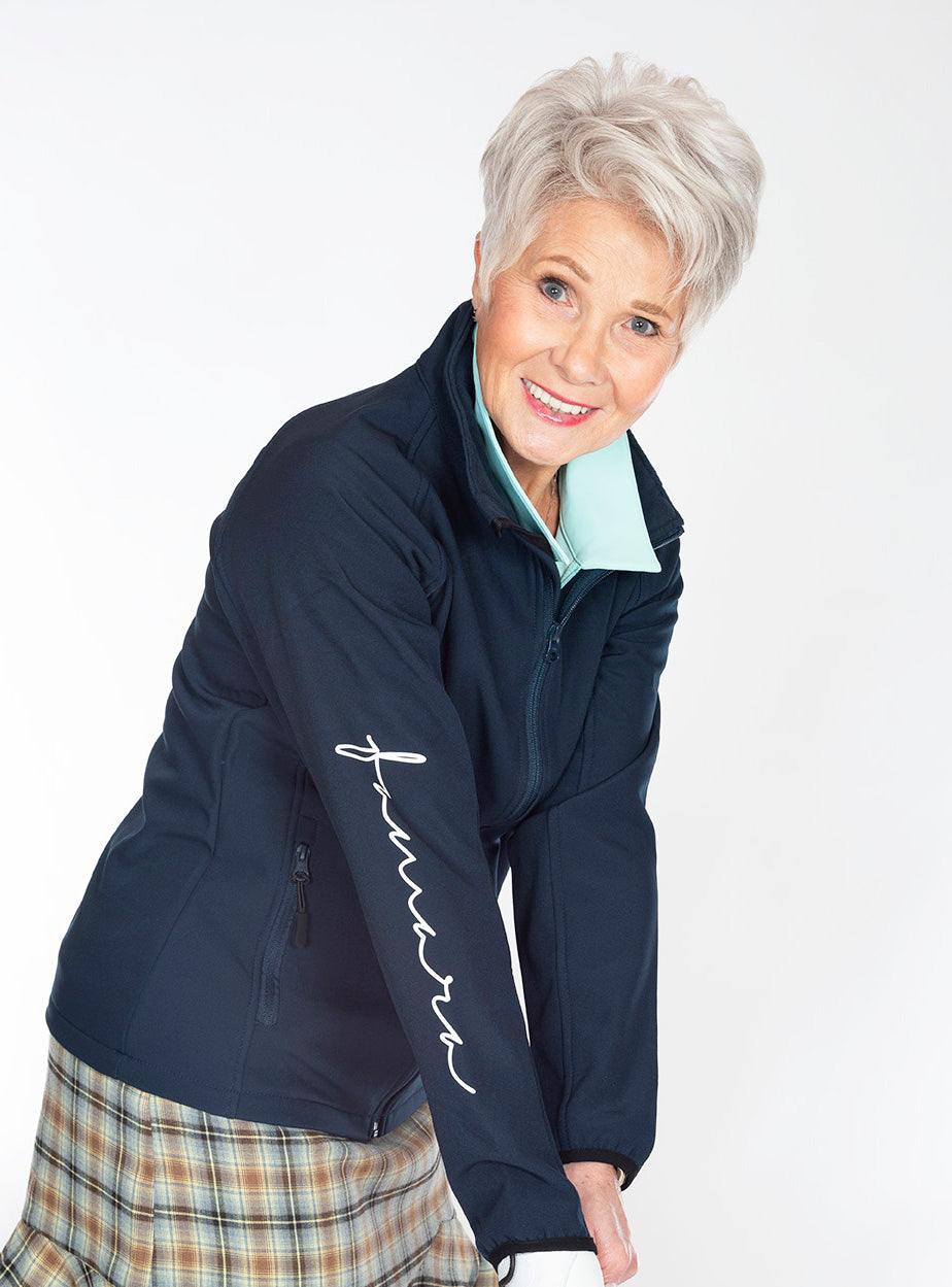 Women's Branded Soft Shell Jacket – Navy