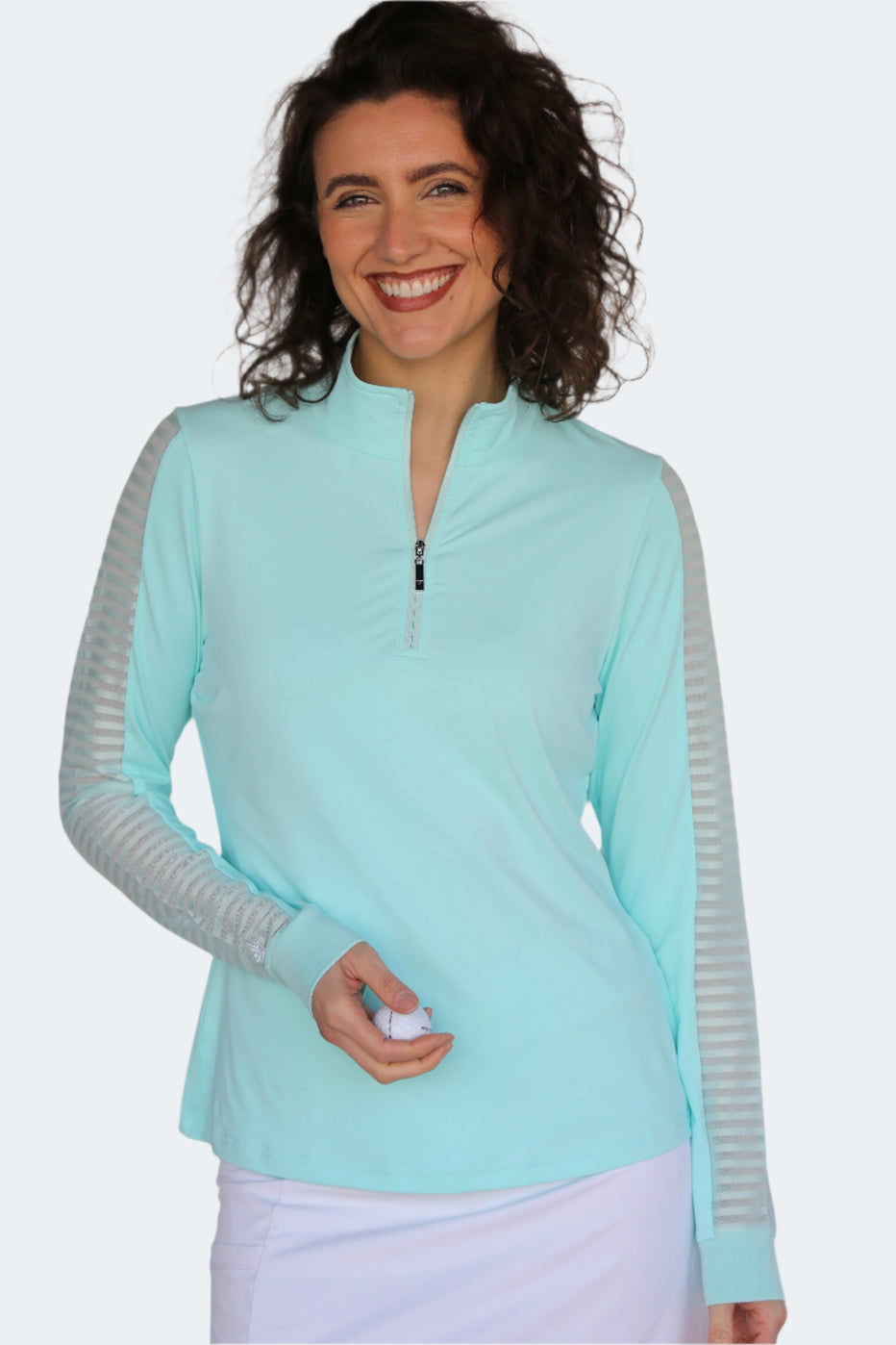 Sheer Sleeve Golf Shirt – Emerald