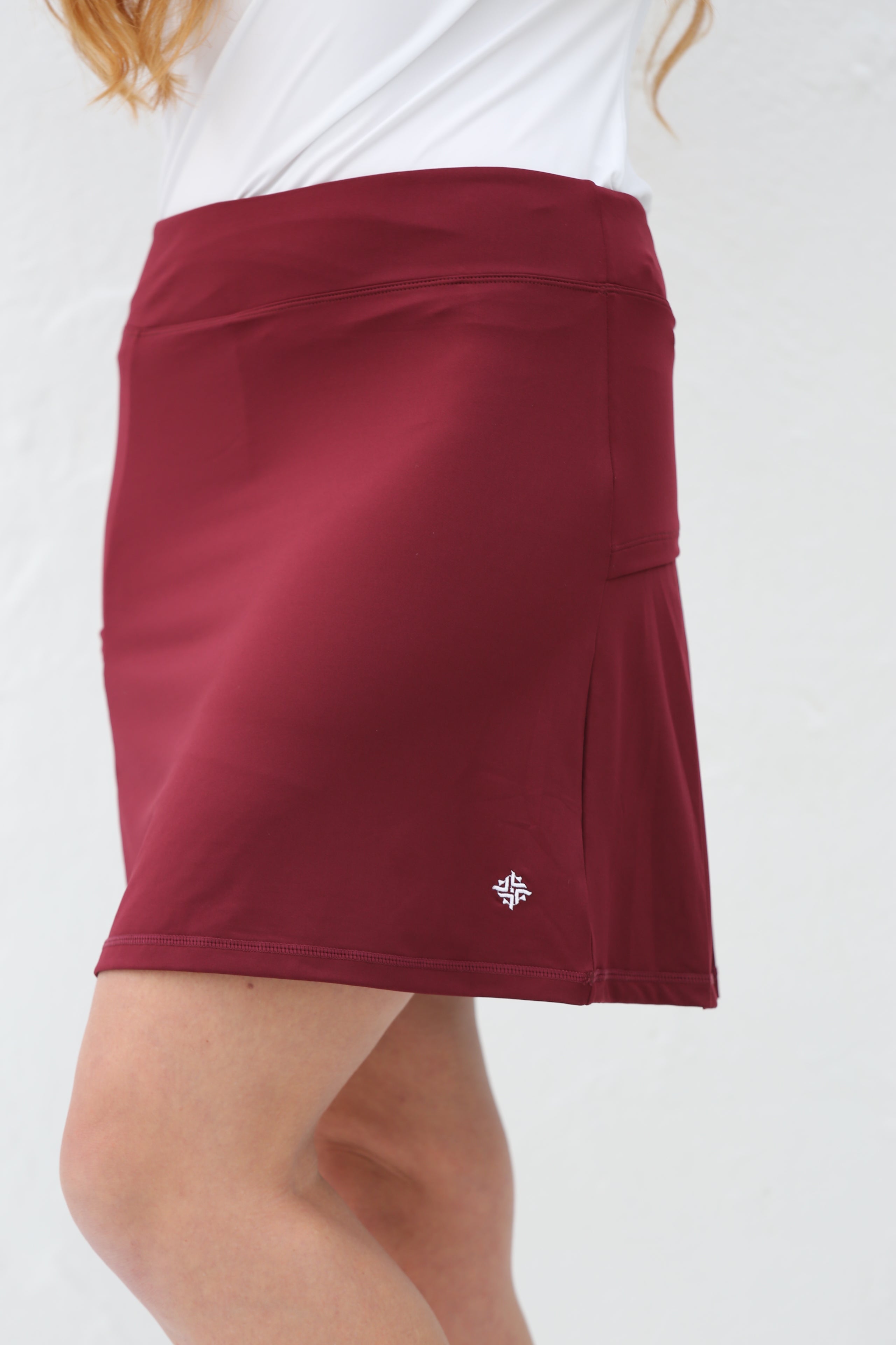 Kick Pleat Golf Skort Claret