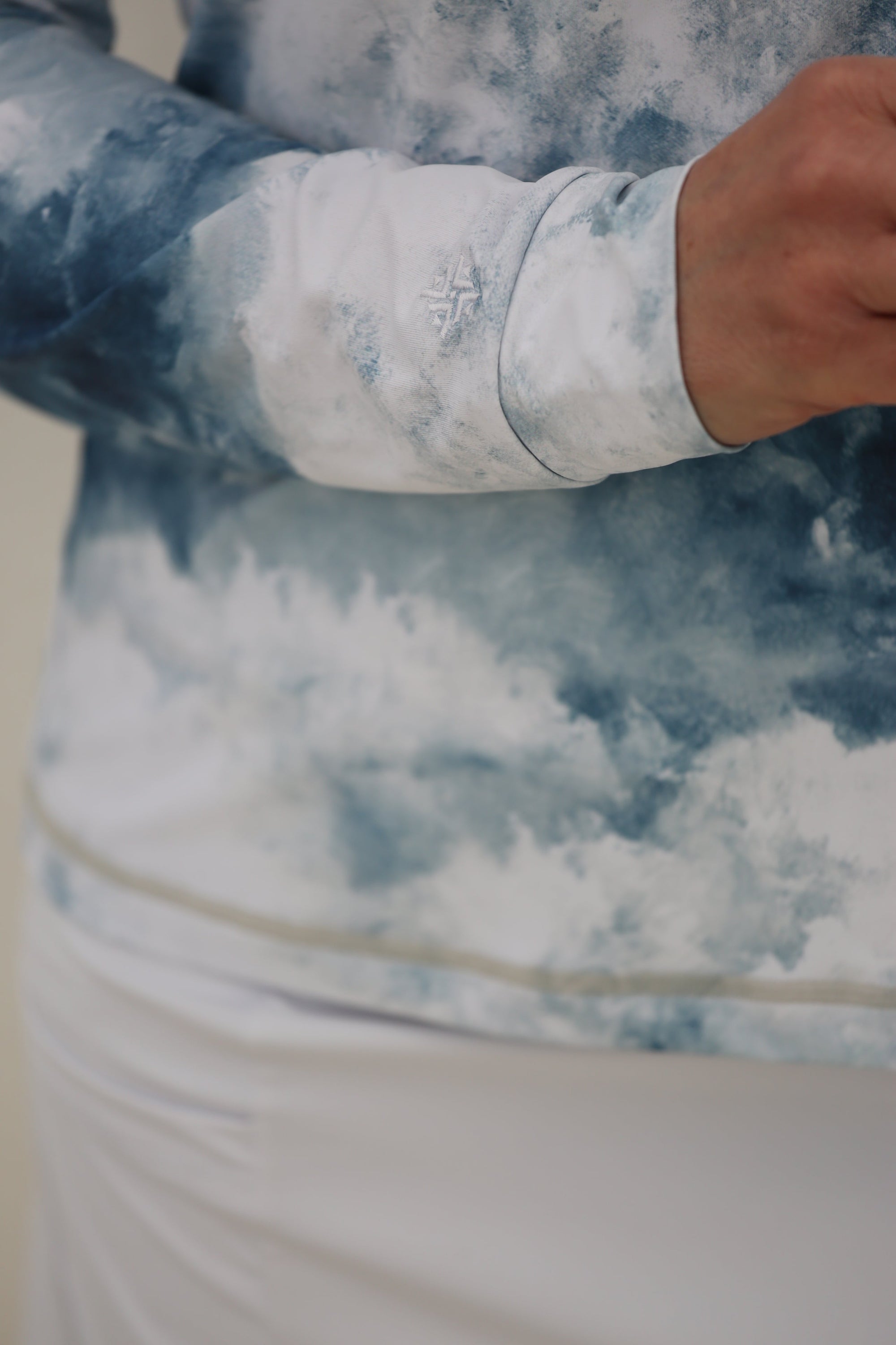 Long Sleeve Mid Layer Golf Shirt Clouds
