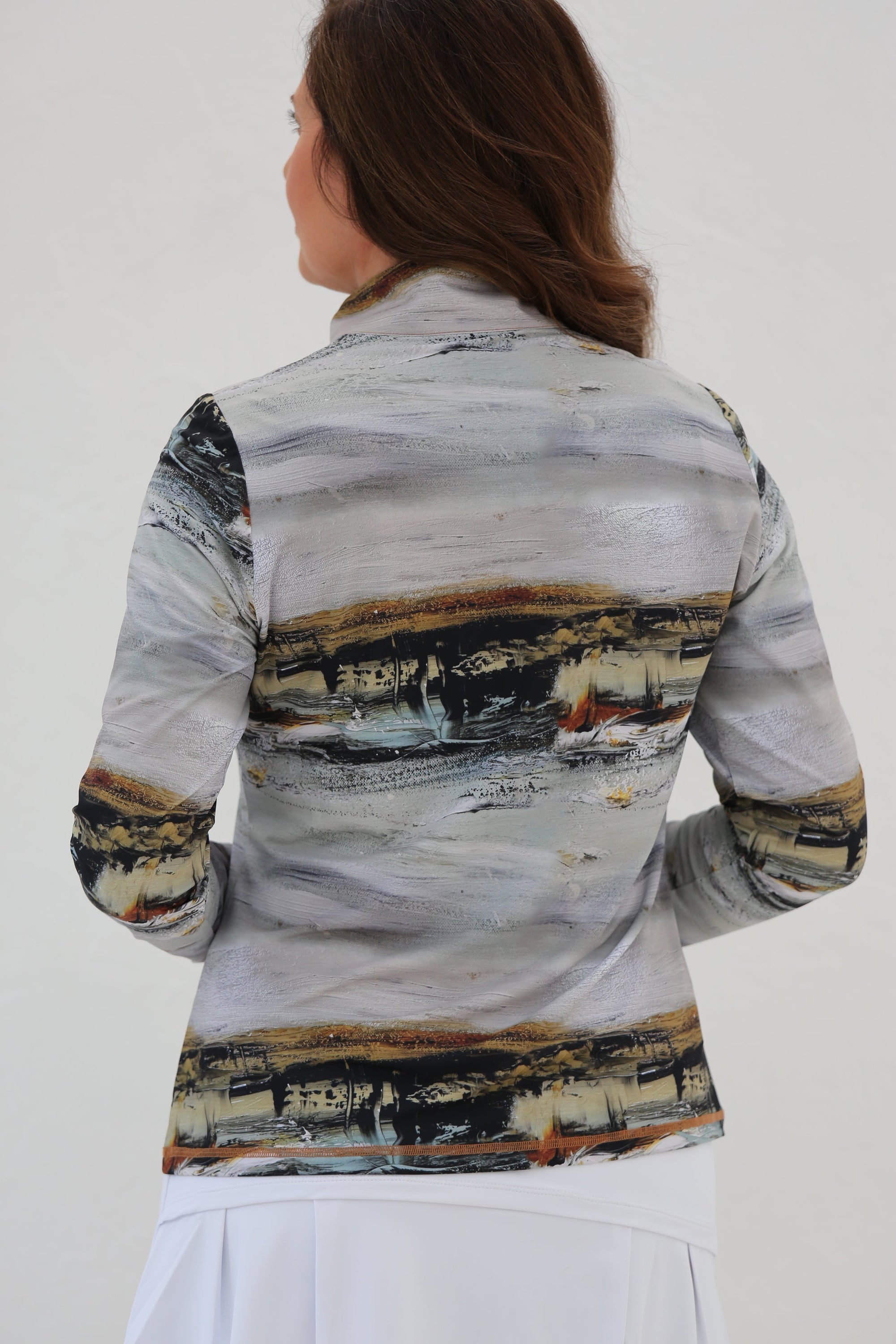 Women's Long Sleeve Mid Layer Golf Shirt - Driftwood