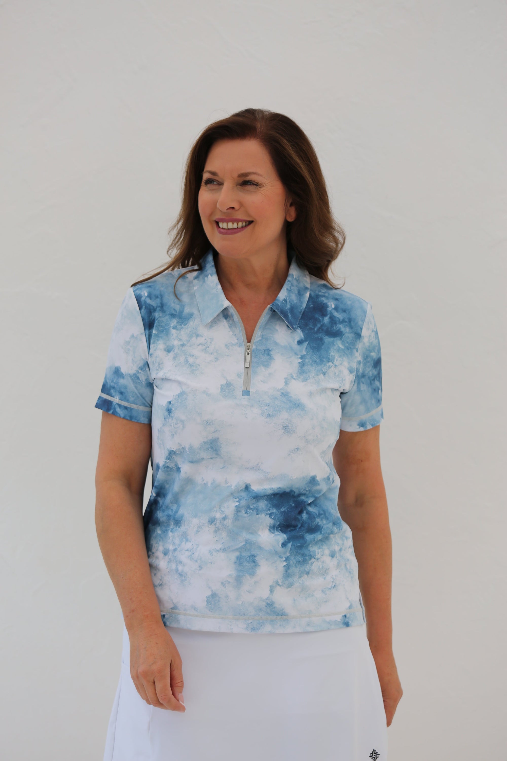Short Sleeve Golf Polo Shirt Clouds