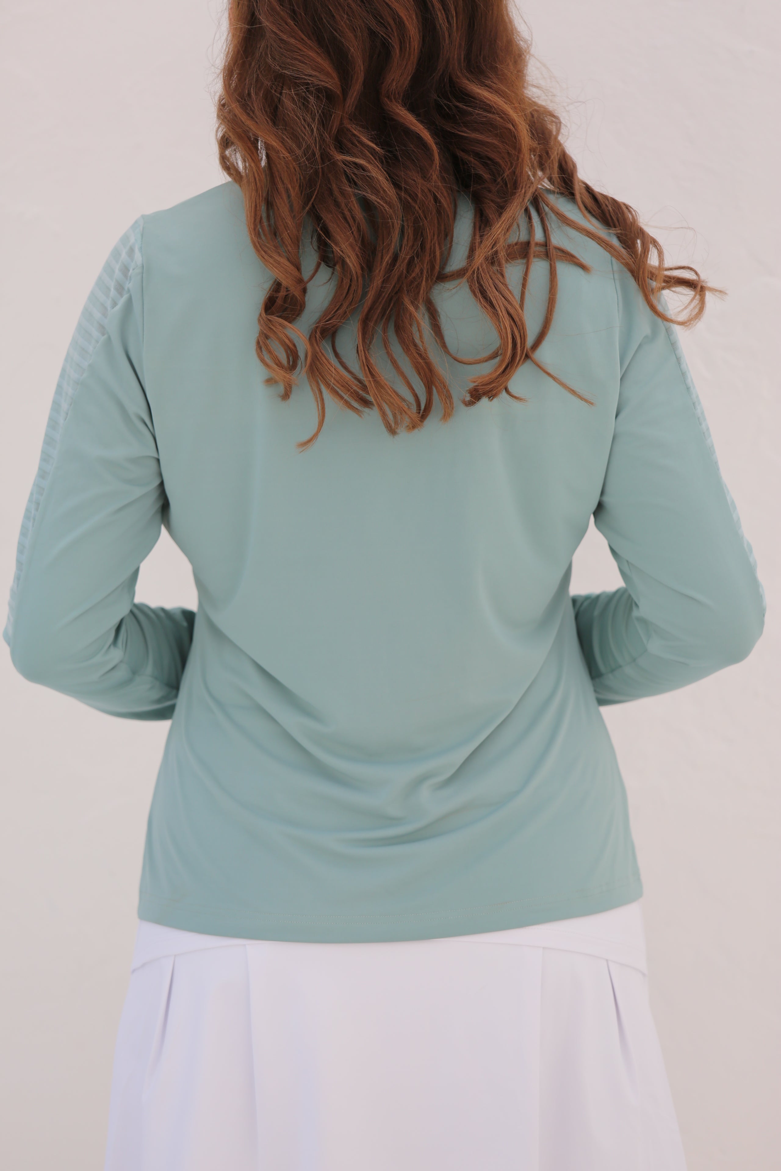 Sheer Long Sleeve Golf Shirt Mint