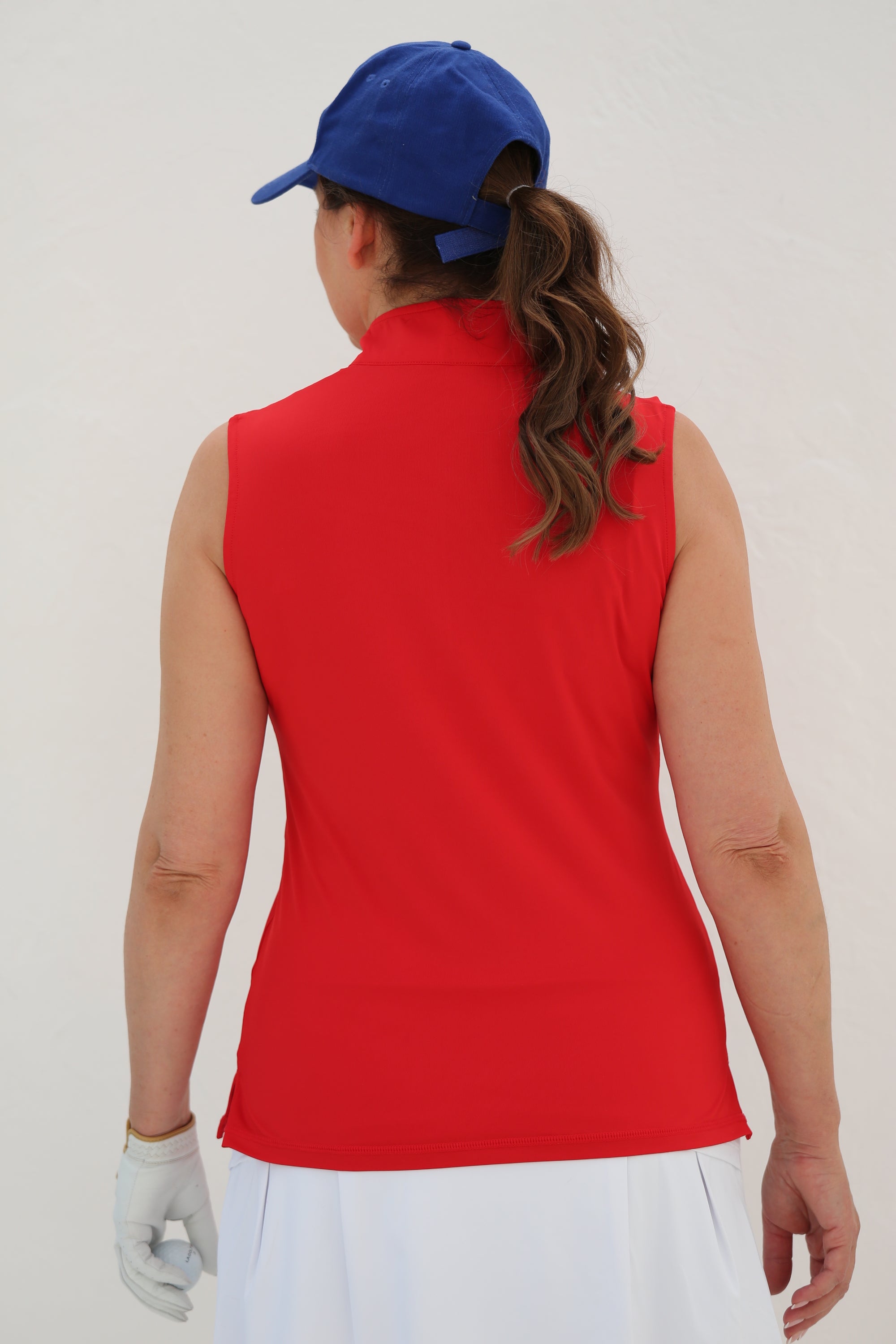 Women's Sleeveless Mock Golf Shirt – Cherry