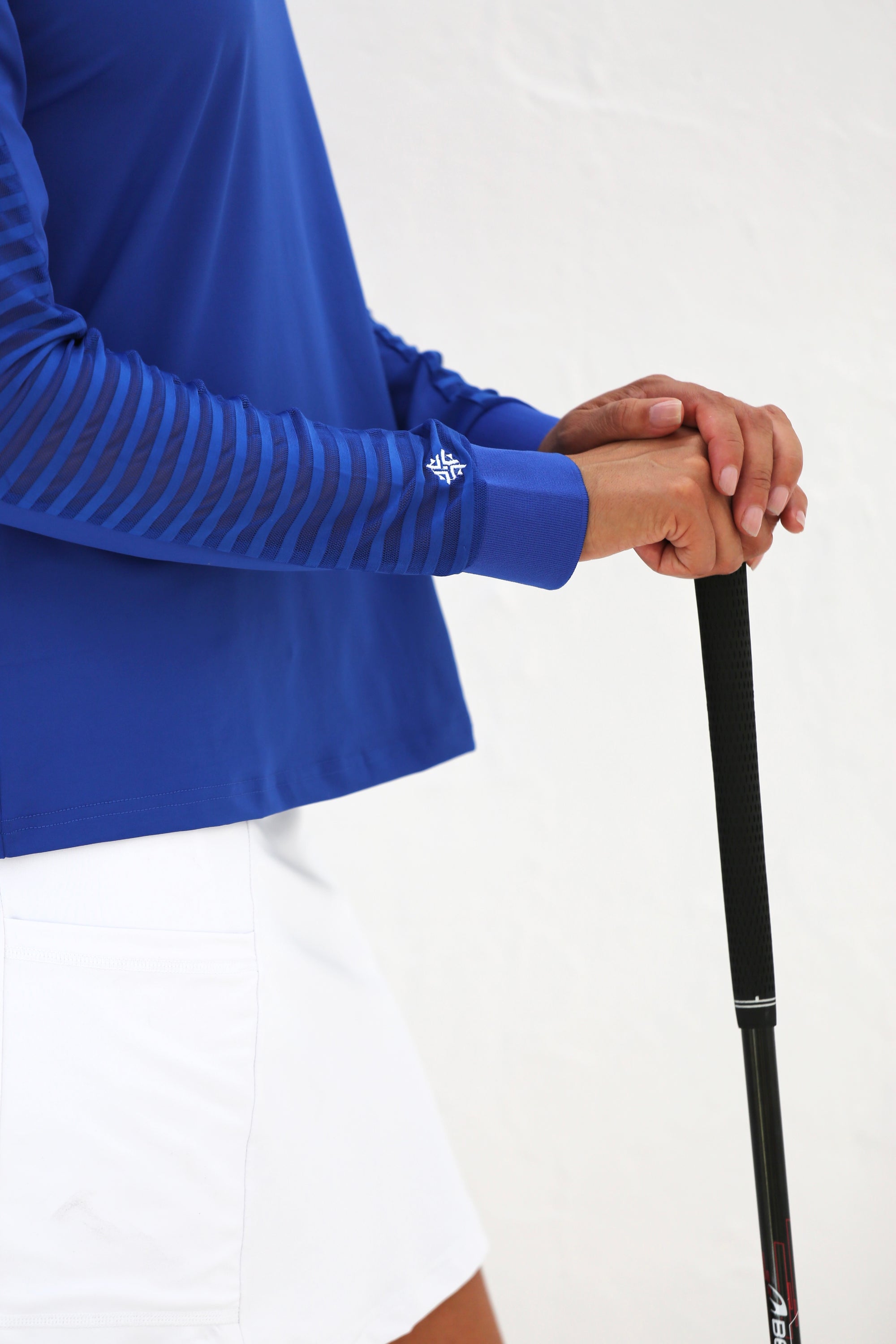 Women's Sheer Long Sleeve Golf Shirt - Cobalt