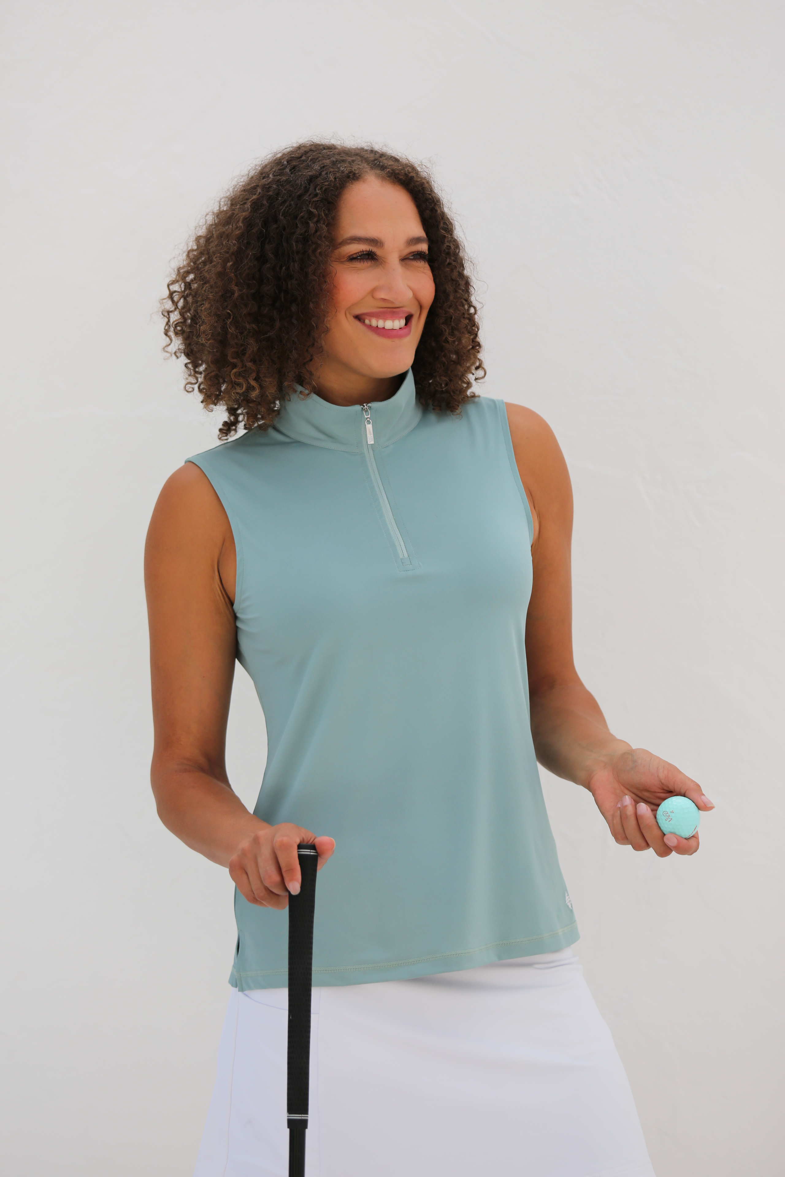 women's mock neck golf shirt