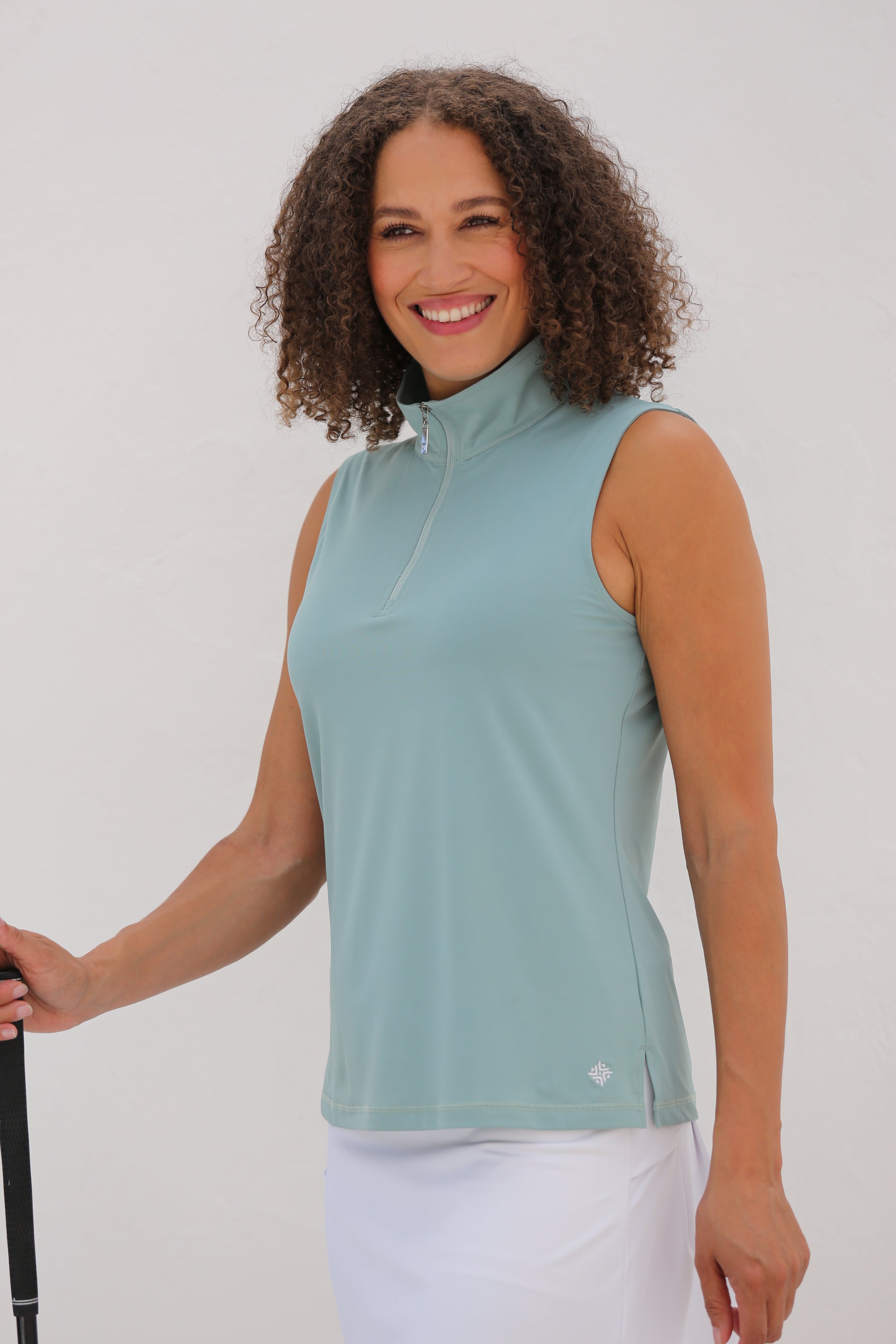 Sleeveless Mock Golf Shirt Mint
