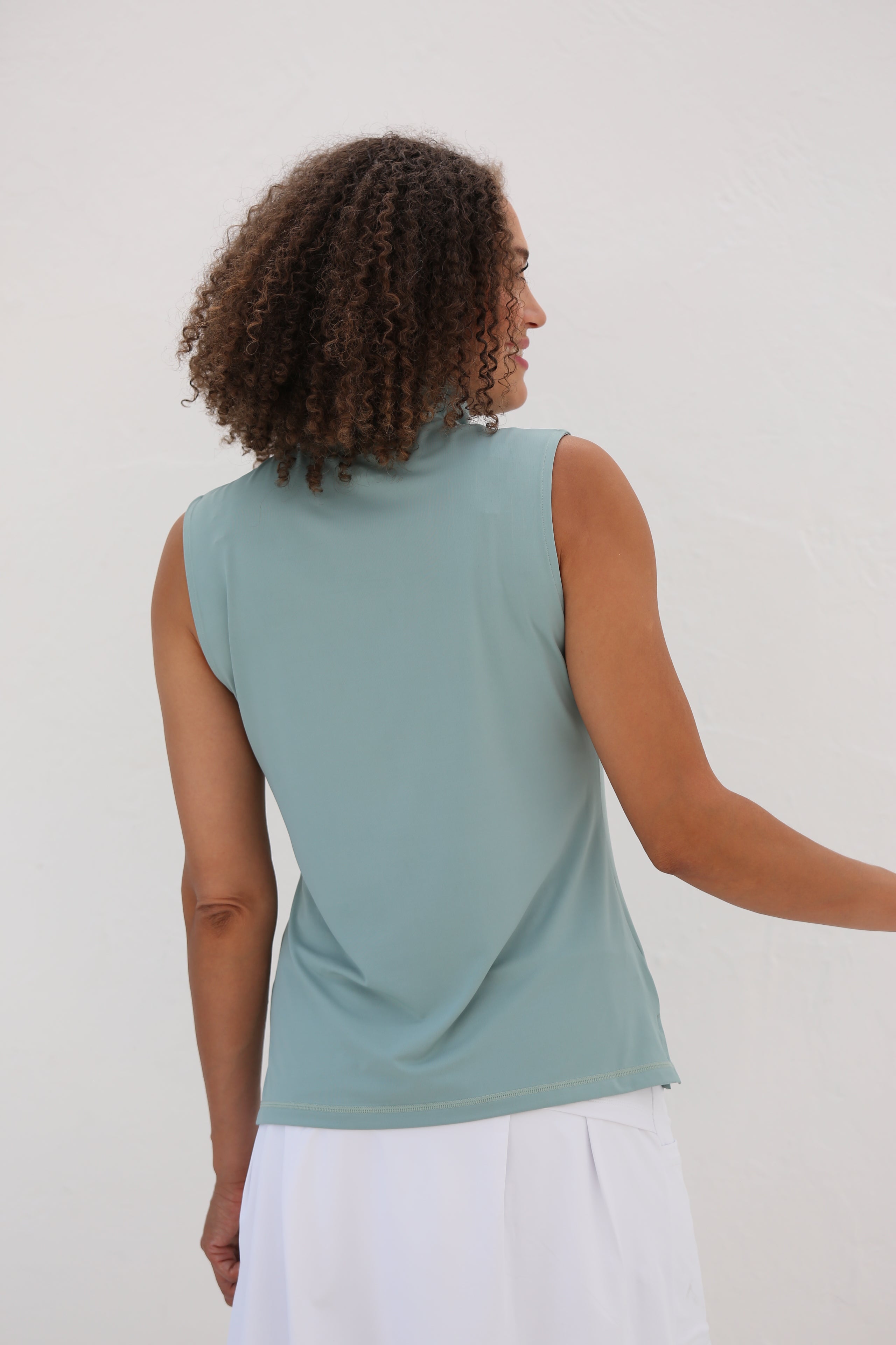 Sleeveless Mock Golf Shirt Mint