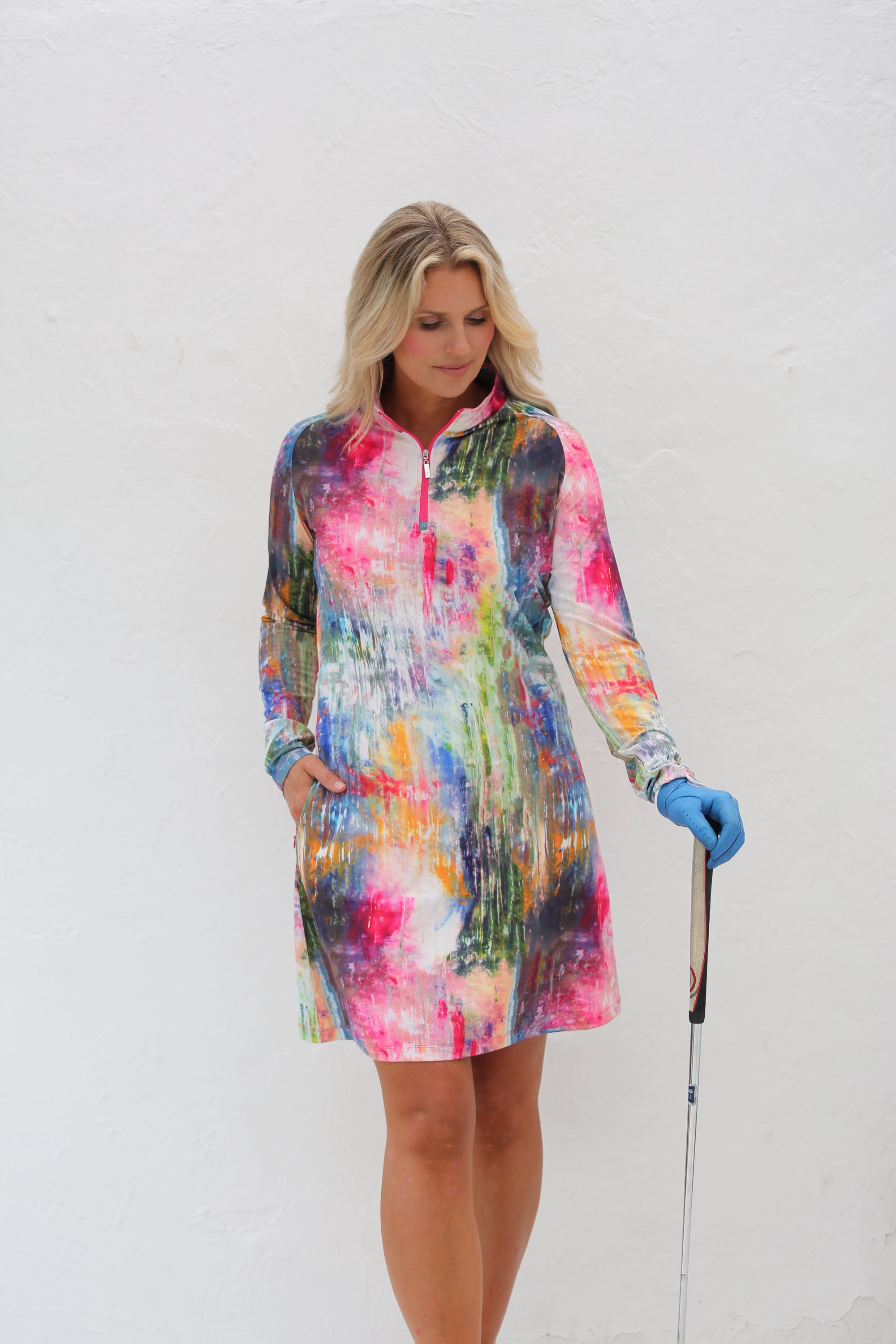 Women's Long Sleeve Golf Skater Dresses FAMARA Women's Long Sleeve Golf Skater Dresses FAMARA