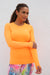 Long Sleeve Performance Sports Tee in Florescent orange 