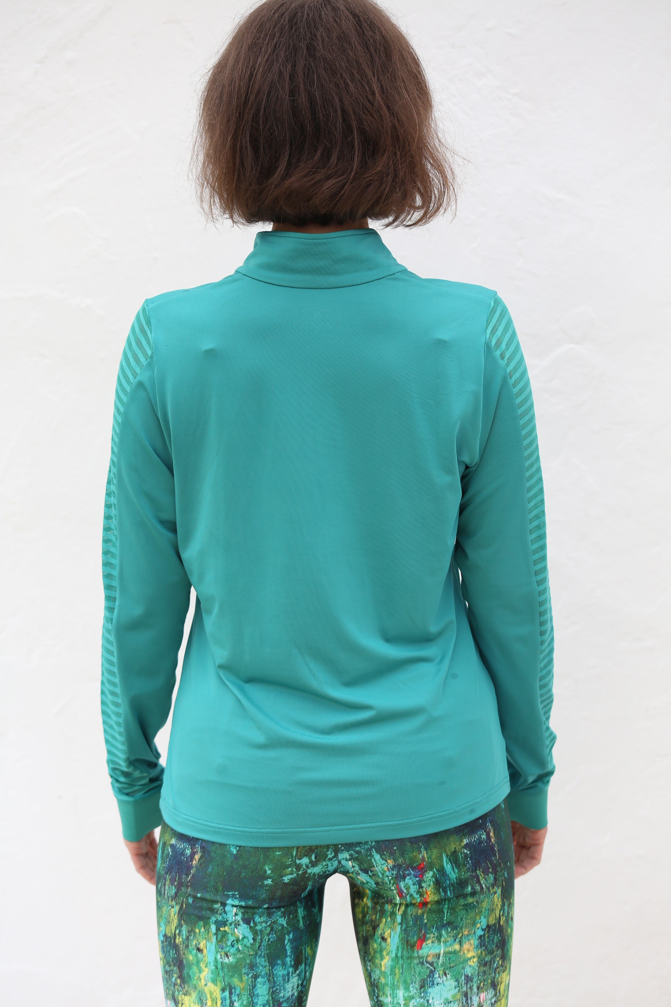 Sheer Long Sleeve Golf Shirt Jade