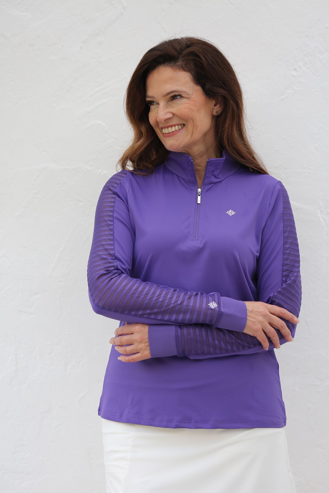 Sheer Long Sleeve Golf Shirt Lavender